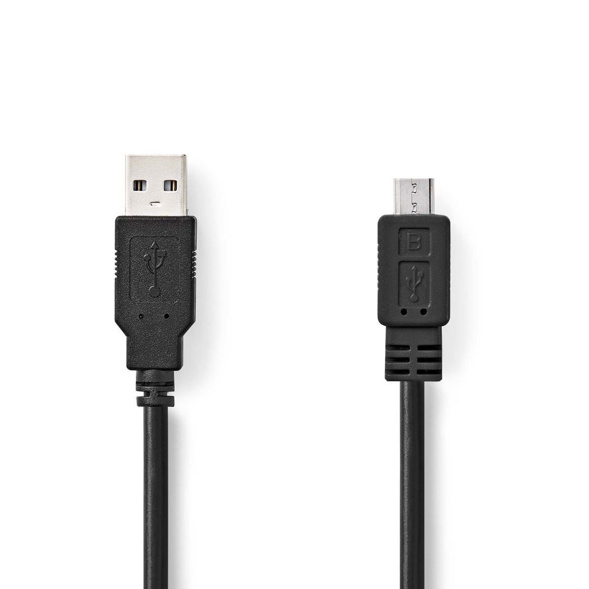 Nedis USB 2.0 -Kaapeli | a, Uros - Micro b, Uros | 3,0 m | Musta