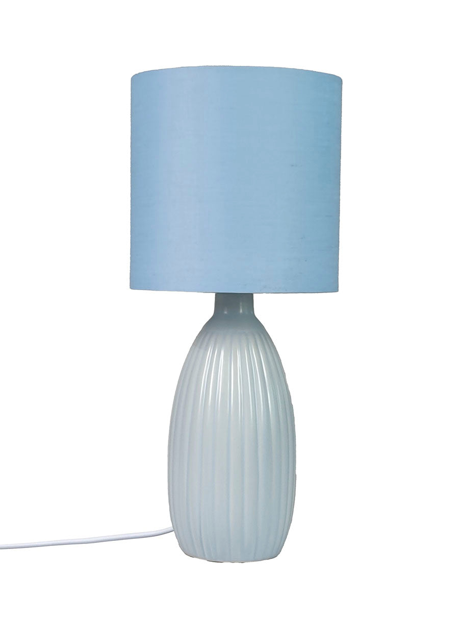 PR Home Uno Poytavalaisin Sininen 37cm Mattapintainen kaunis keramiikkajalka ja polyesteri varjostin.