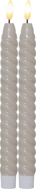 Flamme Swirl Led-Antiikkikynt. 2-Pack Beige