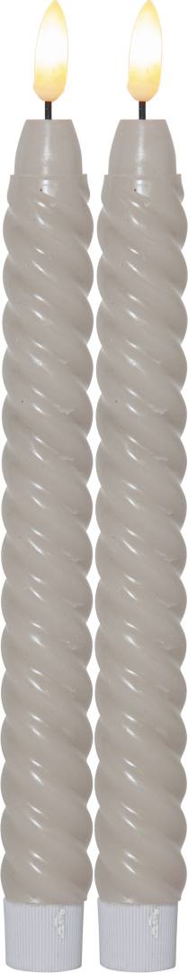 Flamme Swirl Led-Antiikkikynt. 2-Pack Beige