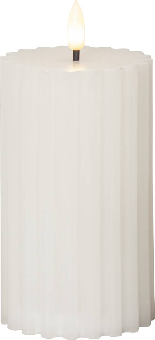 Flamme Stripe Led Kynttilä Valk. 15 cm