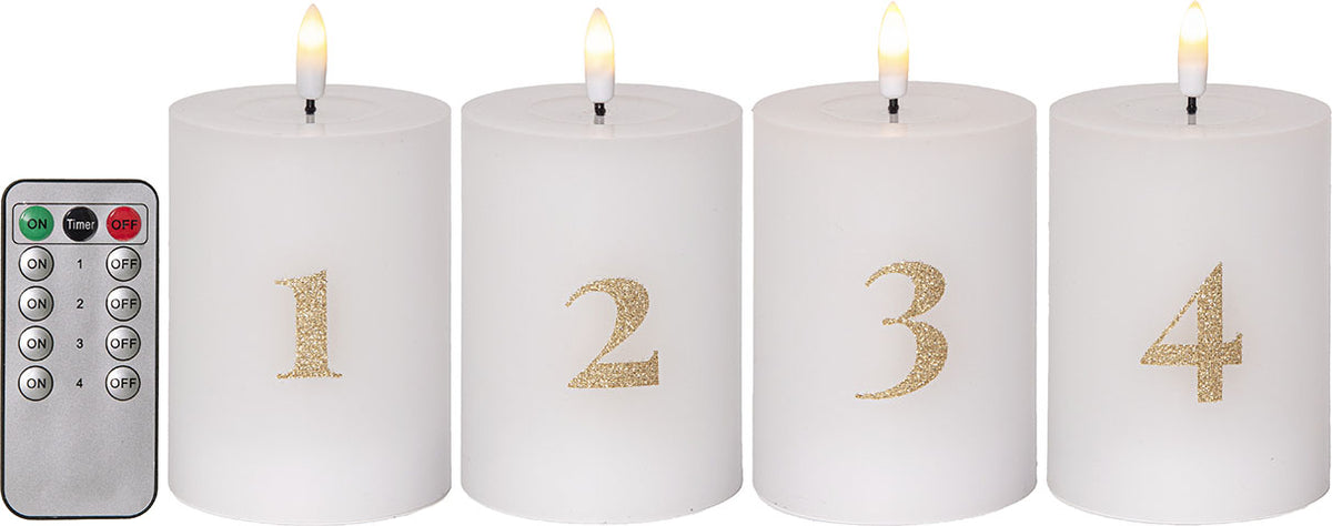 Flamme Advent LED-kynttilät 4 kpl