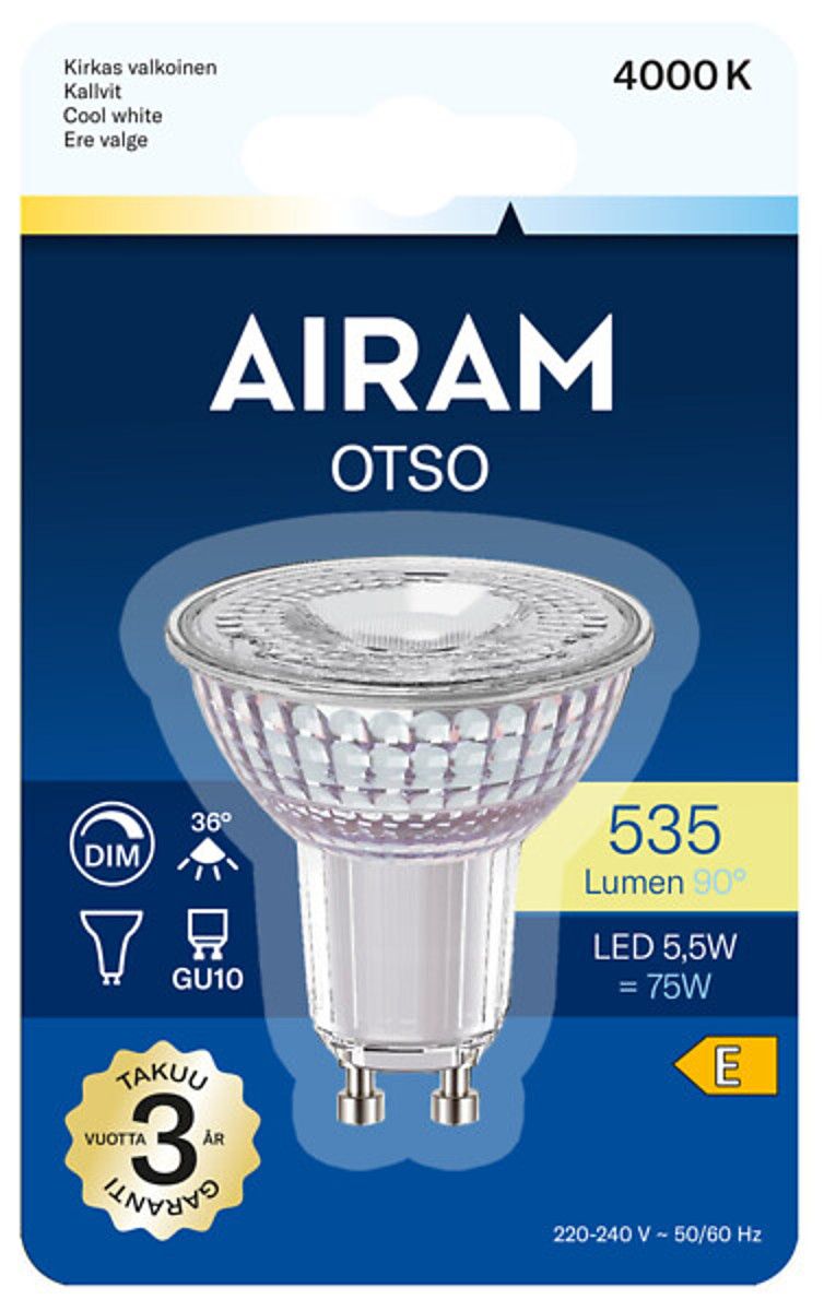 Airam Otso GU10 535 lm /4000k (dim)