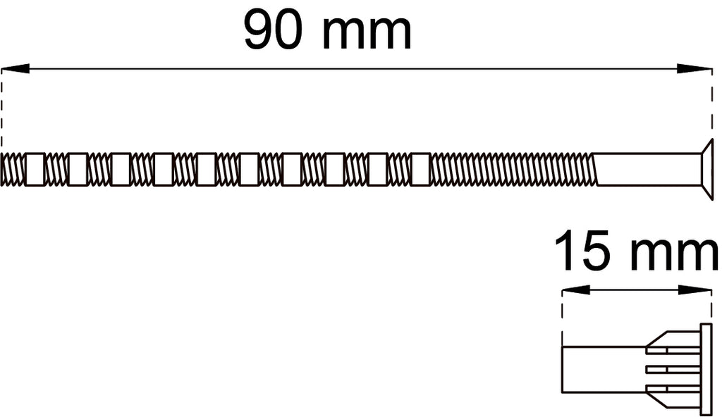 Katkouraruuvi 90 mm hylsymutteri M5