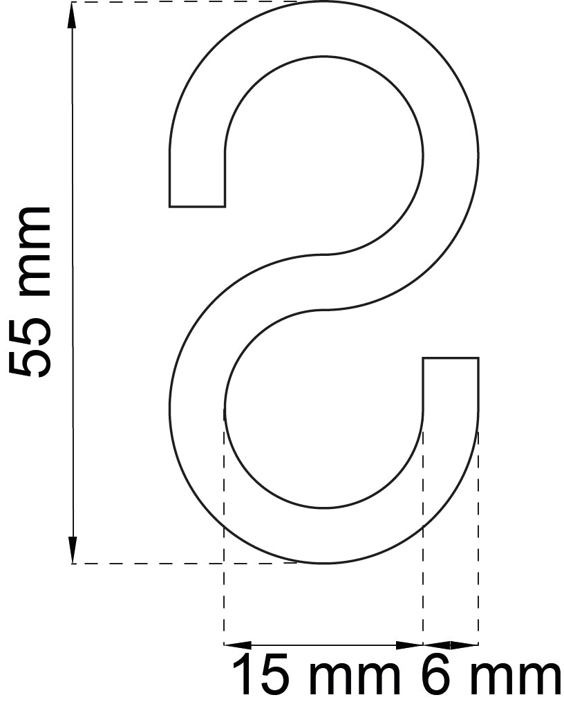 S-koukku 106 55 mm sinkitty IP