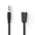 Stereoaudiokaapeli 3,5 mm, Uros - 2x 3,5 mm, Naaras 0,2 m Musta CAGB22100BK02