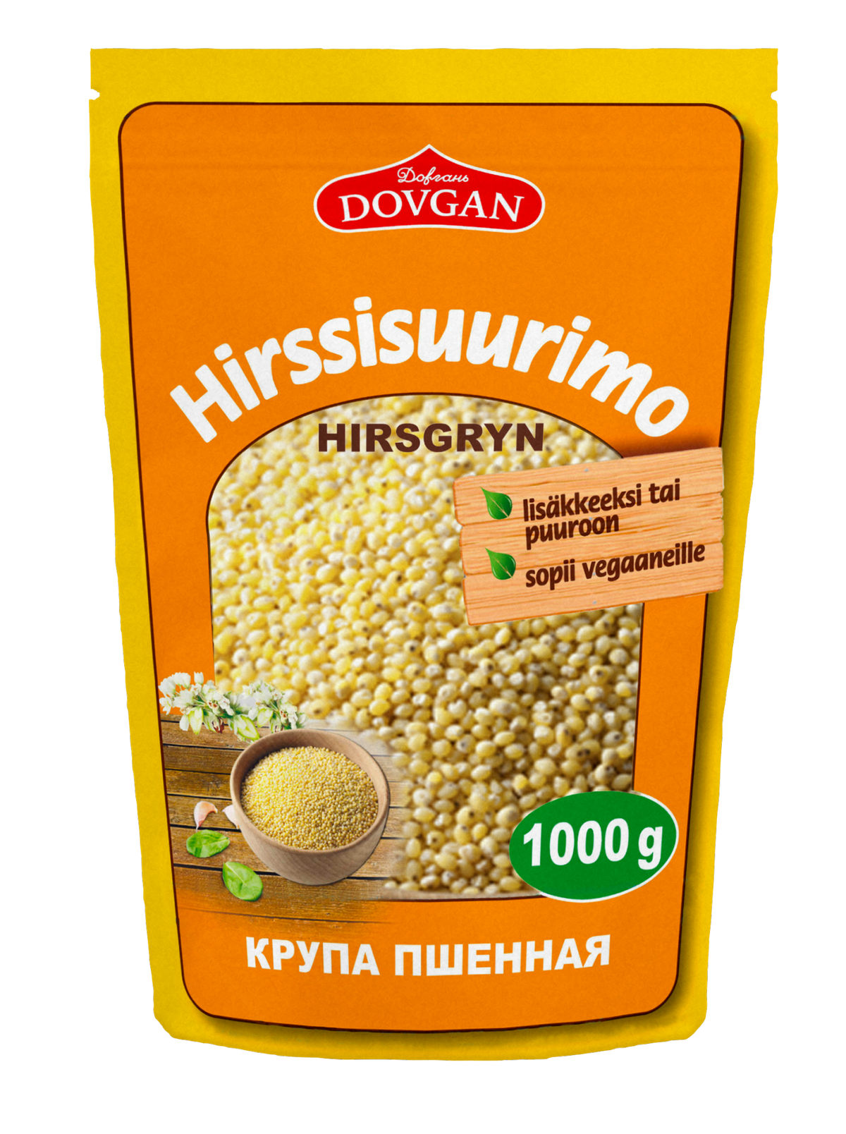 Dovgan Hirssisuurimot 1000g Hirssisuurimot ovat venalaisen keittion vaihtoehto perunalle ja riisille. Kayta ravitsevaa