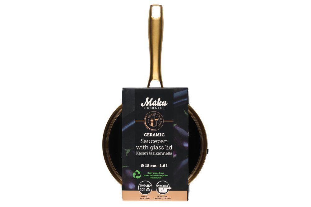 Maku Eclipse Keittokasari Musta 1,6l Keraaminen tarttumaton Gerblon pinnoite. Sopii kaikille liesityypeille.