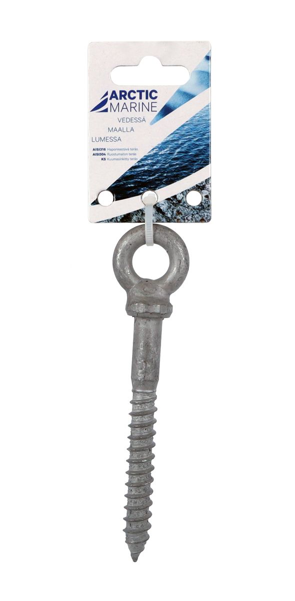 Arctic Marine Silmukkaruuvi puukierteellä, 8x60 mm, kuumasinkitty
