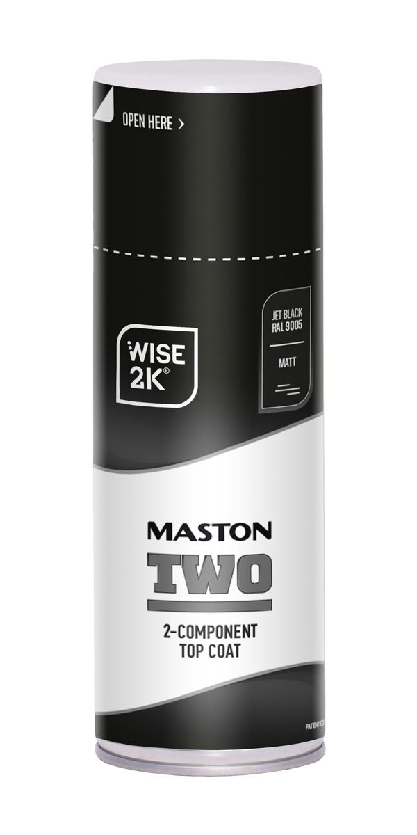 Spraymaali Maston 2k Two Syvänmusta matta RAL9005 400 ml
