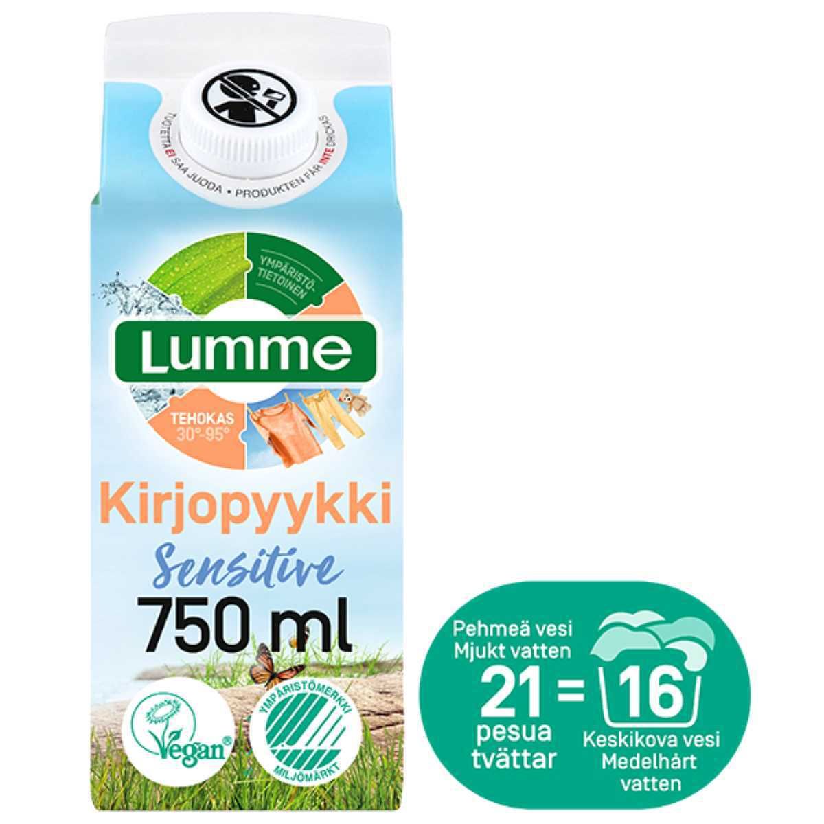 Lumme Kirjopyykki Pesuneste Sensitive 750 ml