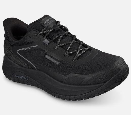 Skechers Miesten Relaxed Fit: Slip-ins: Badger - Koda - Waterproof - Black Koe sporttinen arjen suosikki, jossa on runsaasti