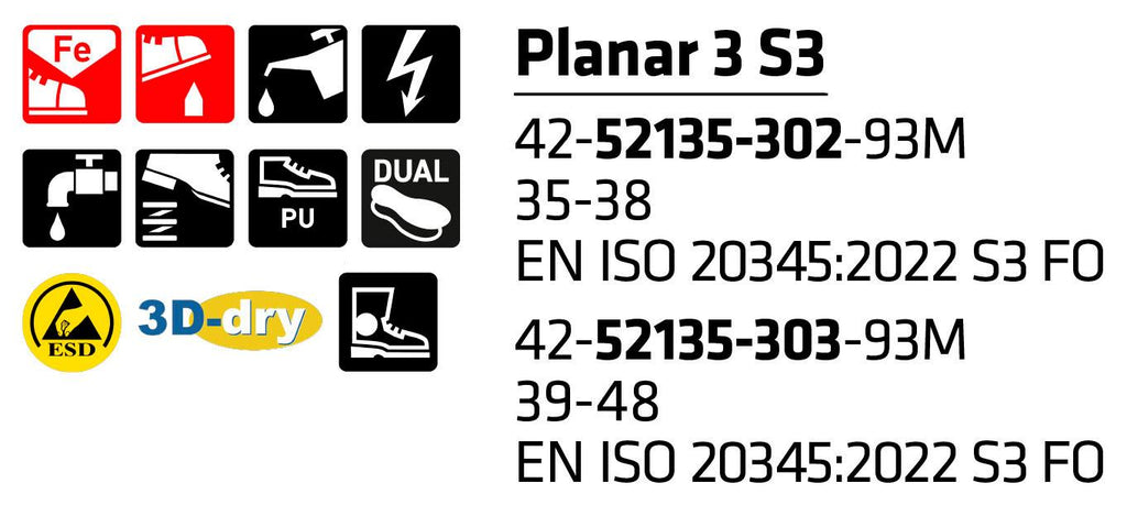 Sievi PLANAR 3 S3 turvakengat