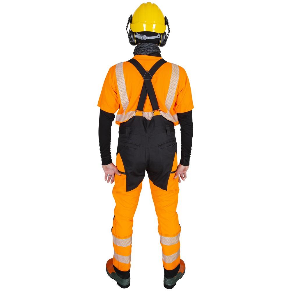 Patron HOUSUT METSURI FL.ORANS/MUSTA EN381 LK1 - 93% polyesteri, 7% spandex, 225 g/m² - joustava ja hengittava materiaali -