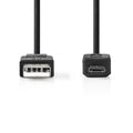 Nedis micro-USB 1M musta Tama kaapeli sopii laitteen liittamiseen tietokoneeseen.