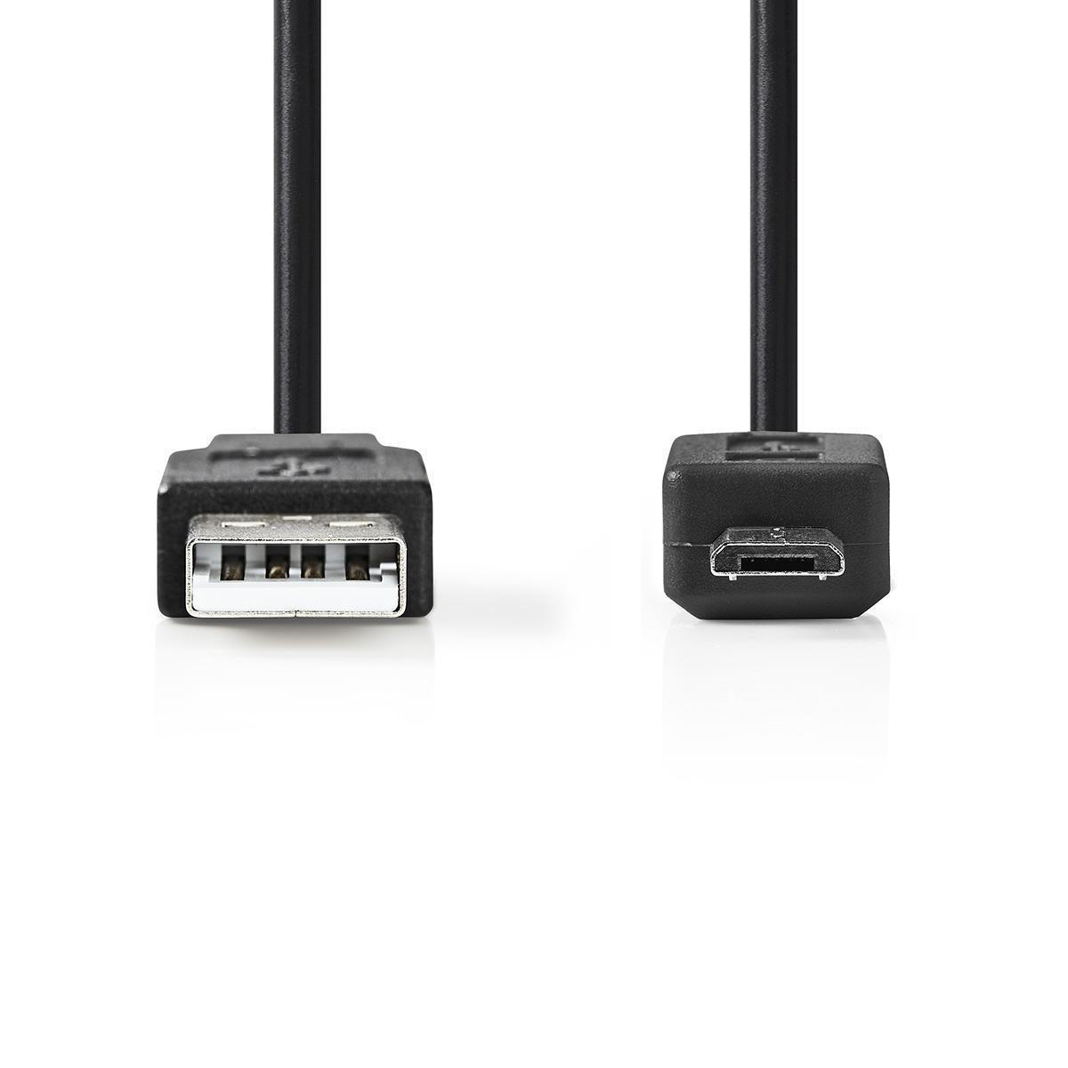 Nedis micro-USB 1M musta Tama kaapeli sopii laitteen liittamiseen tietokoneeseen.