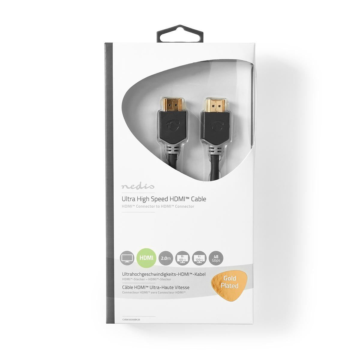 Nedis Speed HDMI HDMI-Liitin – HDMI-Liitin | 2,00 m | Antrasiitti
