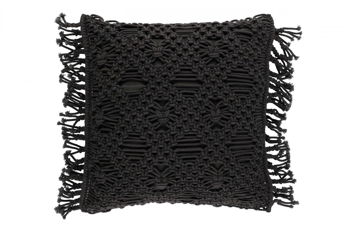 FanniK Tyyny Macrame hiili 45x45 cm