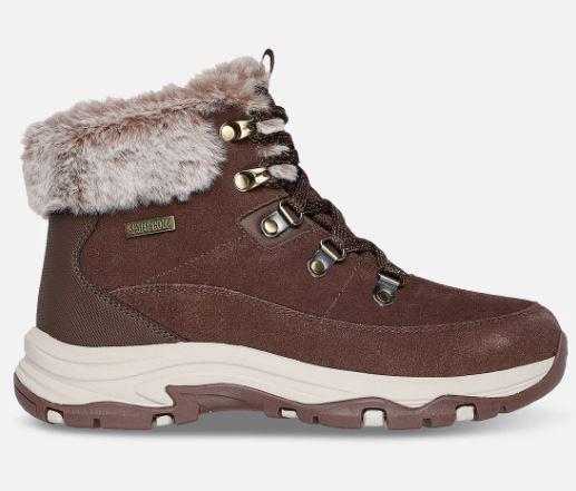 Skechers naisten Trego - Snow Worries - Waterproof - Ruskea Kulje poluilla mukavasti ja tyylikkaasti Skechers Trego - Snow