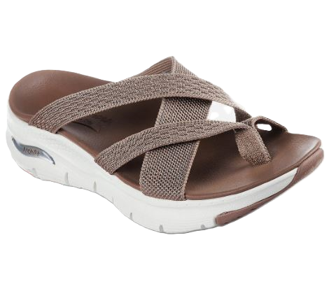 Skechers naisten Arch Fit sandal - New Beginning Mocha Lisaa glamouria lookiisi talla elegantilla sandaalilla. Sandaali on