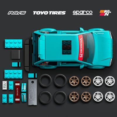 HW Speed Series CUSTOM HONDA 90 CIVIC EF JHF62 Custom ’90 Honda Civic EF sisaltaa avautuvat ovet, tarkasti muotoillut osat