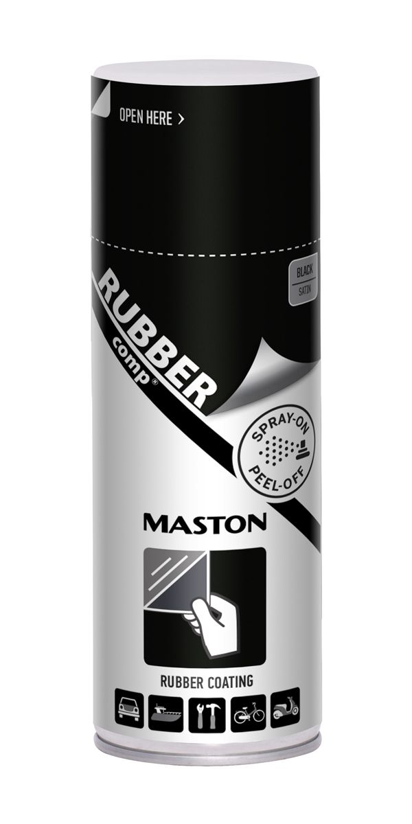 Kumimaalispray RUBBERcomp Musta Puolikiiltävä 400 ml