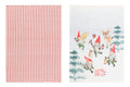 Keittiopyyhe Nisse 2 kpl 50x70 cm Toinen pyyhe painetulla tonttukuviolla, toinen raidallinen. Size 50 x 70 cm. Materiaali