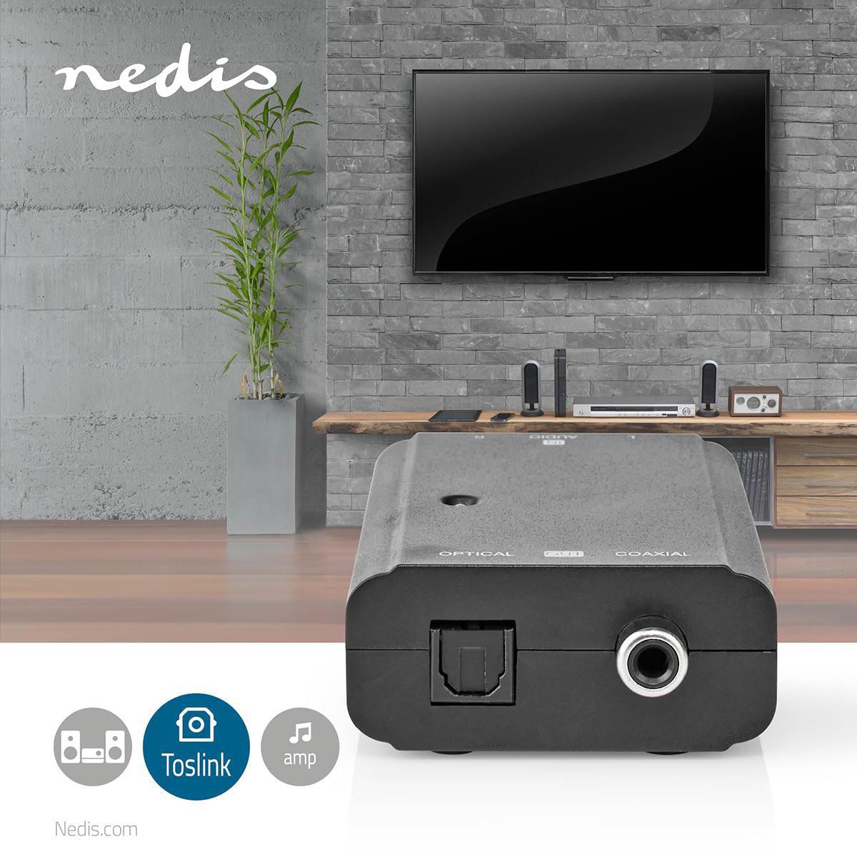 Digitaalinen Audiomuunnin | Kaksisuuntainen | Tuloliitäntä: 2x RCA Naaras | Lähtöliitäntä: 1x S/pdif
