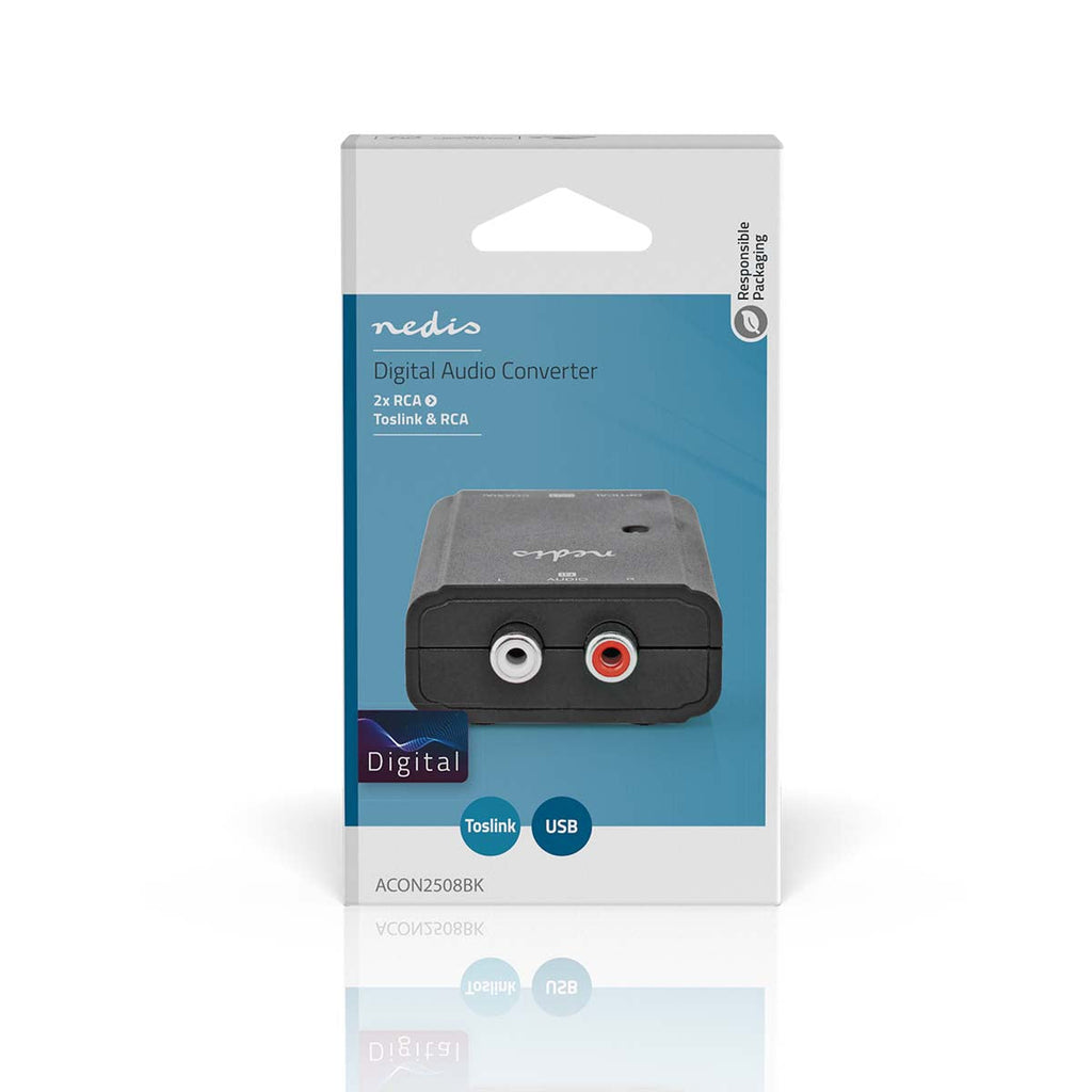 Digitaalinen Audiomuunnin | Kaksisuuntainen | Tuloliitäntä: 2x RCA Naaras | Lähtöliitäntä: 1x S/pdif