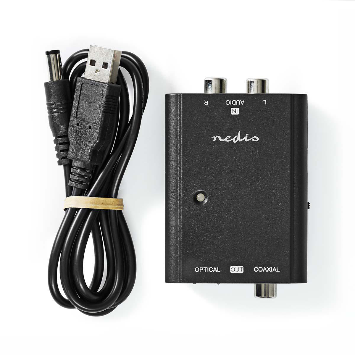 Digitaalinen Audiomuunnin | Kaksisuuntainen | Tuloliitäntä: 2x RCA Naaras | Lähtöliitäntä: 1x S/pdif