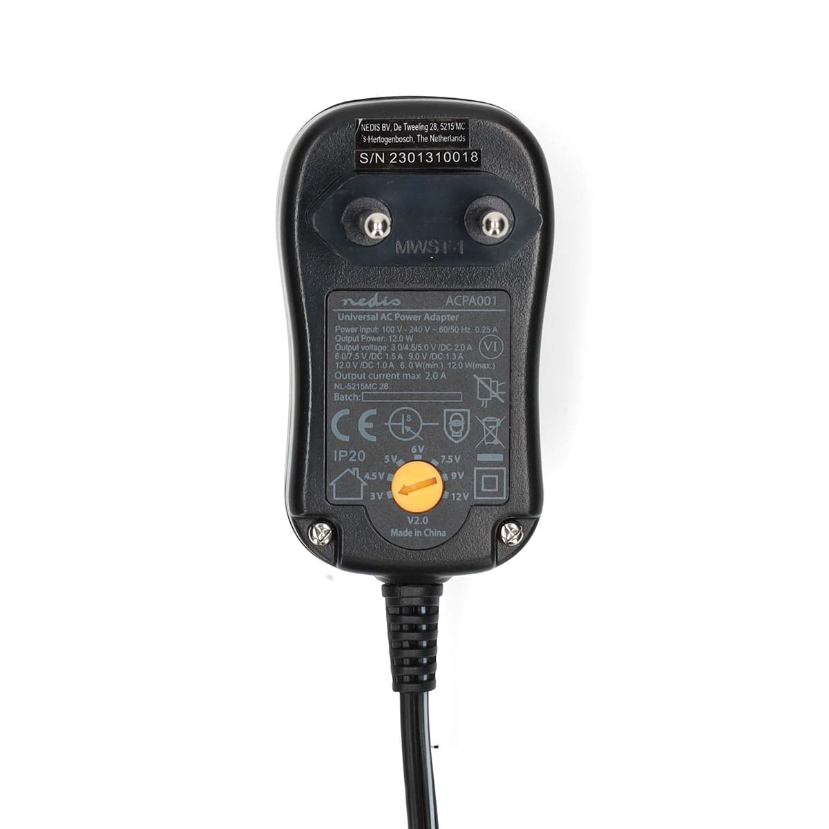 Nedis AC Yleisvirtalähde | 3 - 12 v DC | 1.0 Amp