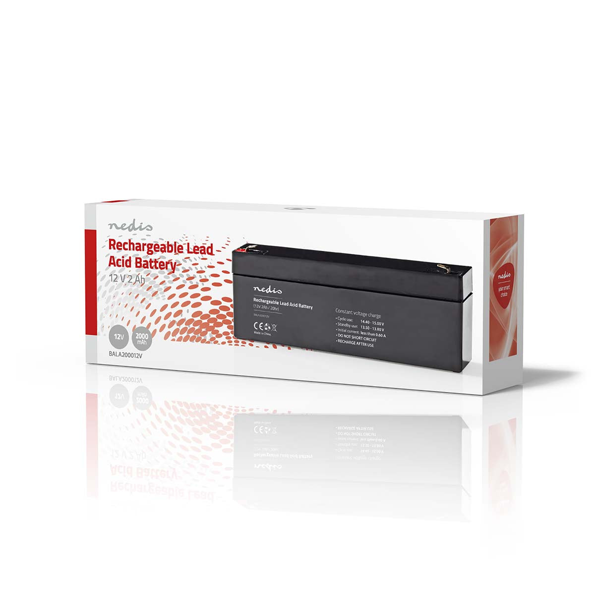 Nedis Ladattava Lyijyhappoakku 12 v 2 000 mah | 178 x 34 x 66 mm
