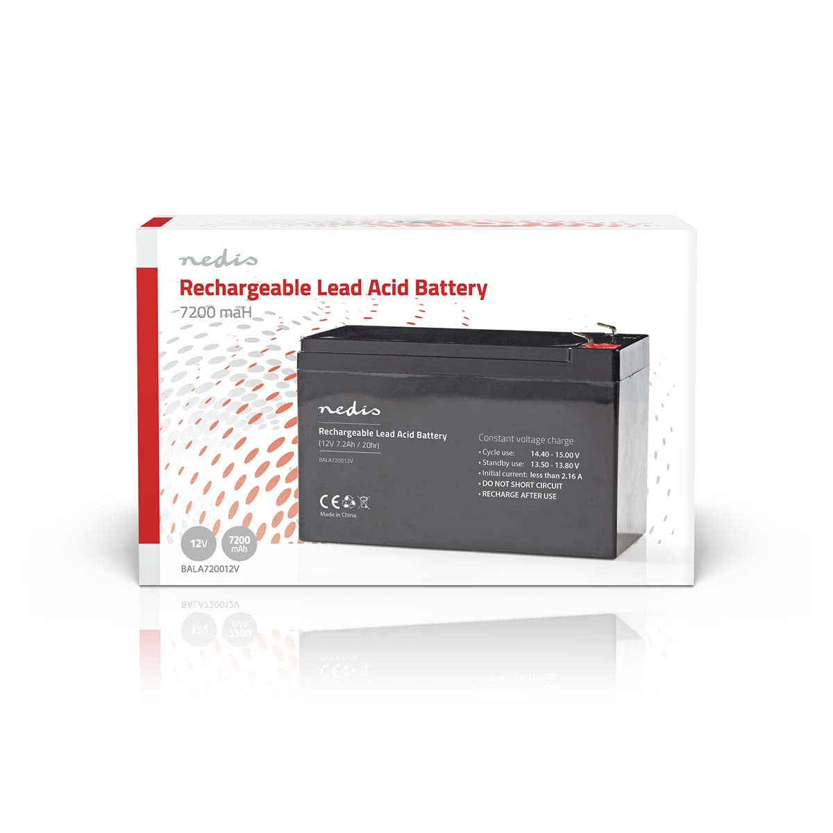 Nedis Ladattava Lyijyhappoakku 12 v | 7 200 mah | 151 x 65 x 95 mm