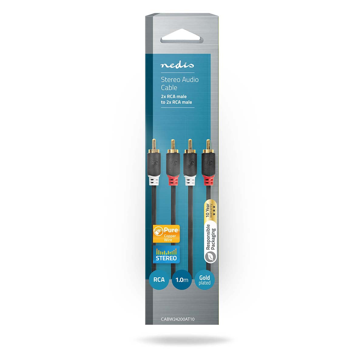 Nedis stereoäänikaapeli 2x RCA Uros - 2x RCA Uros 1 m