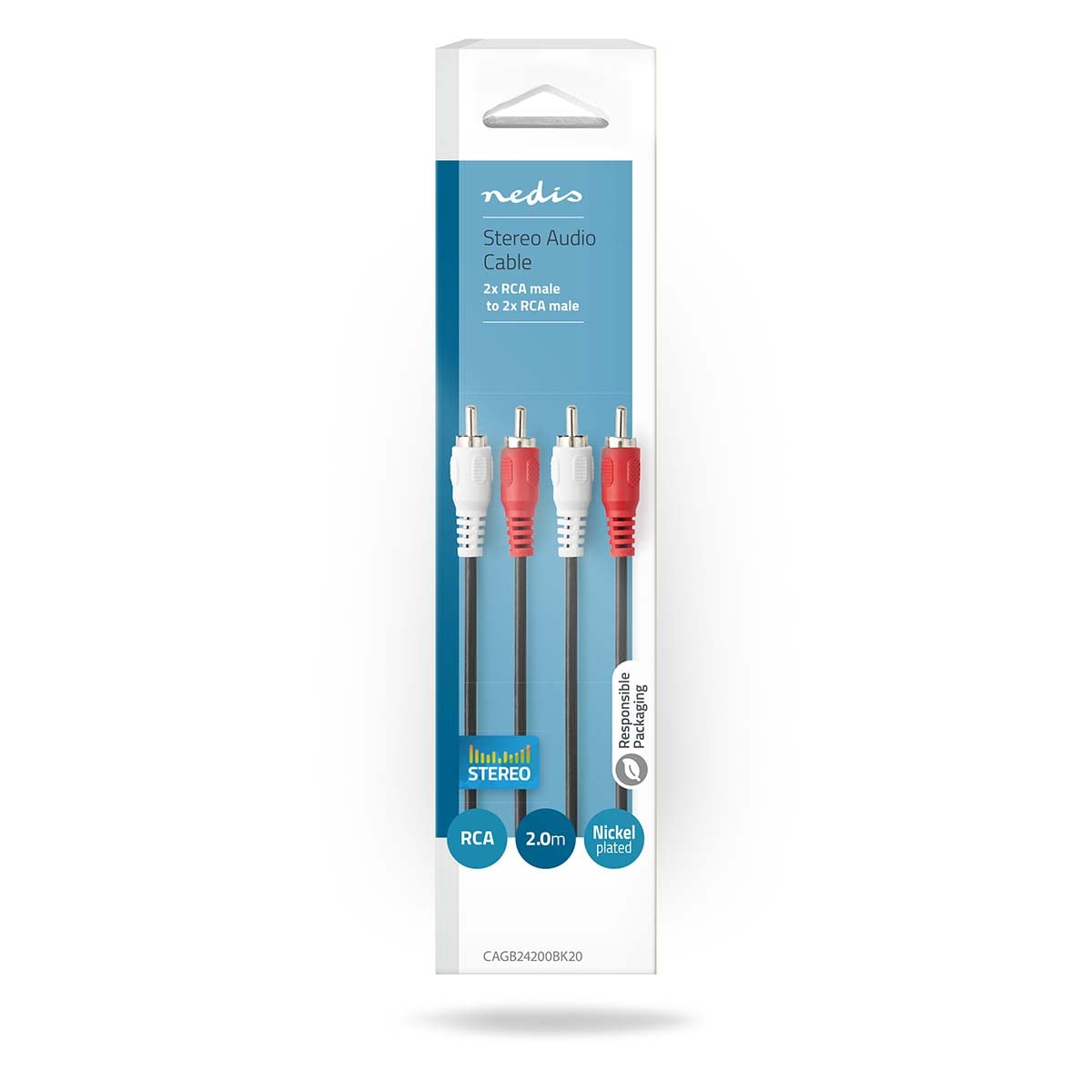 Nedis stereoaudiokaapeli  2x RCA - 2x RCA 2 m