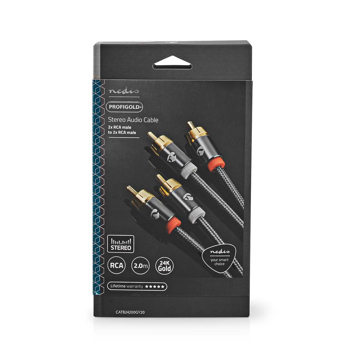 Nedis Stereoäänikaapeli | 2x RCA uros - 2x RCA uros | 2.00 m