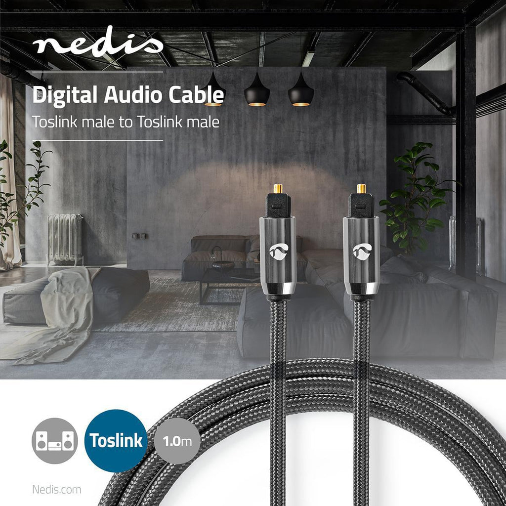 Nedis Optinen Audiokaapeli | TosLink uros - uros | 1.00 m