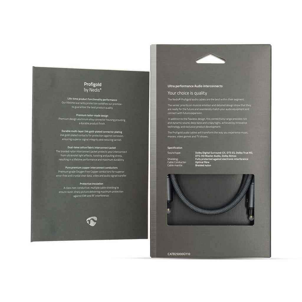 Nedis Optinen Audiokaapeli | TosLink uros - uros | 1.00 m