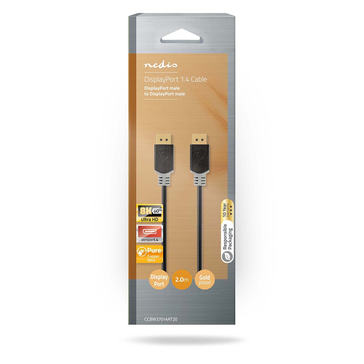 Nedis DisplayPort kaapeli | 8k@60 hz | 2.00 m