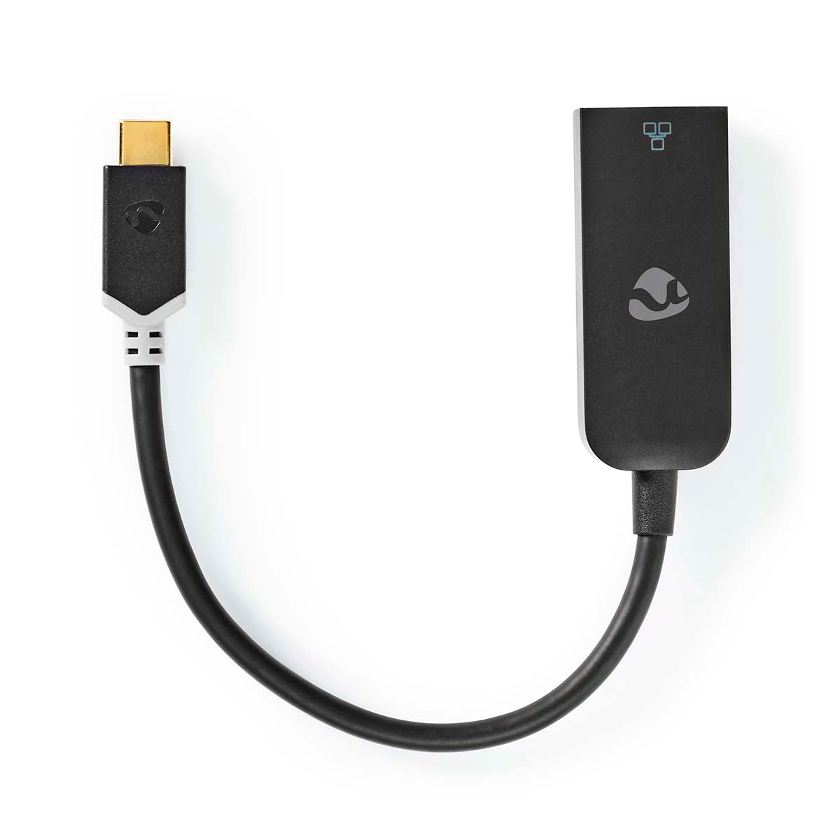 Nedis USB 3.2 Gen 1 -Sovitinkaapeli | Type-C™-Uros - RJ45-Naaras | 1 Gbit | 0,2 m | Antrasiitti