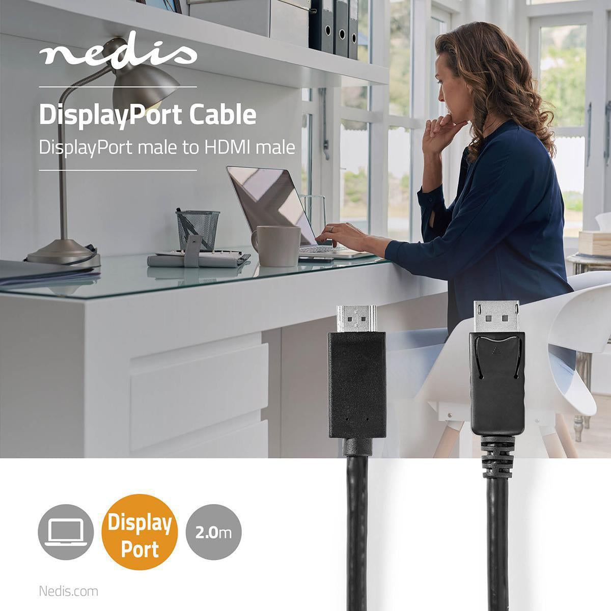 Nedis DisplayPort - HDMI kaapeli
