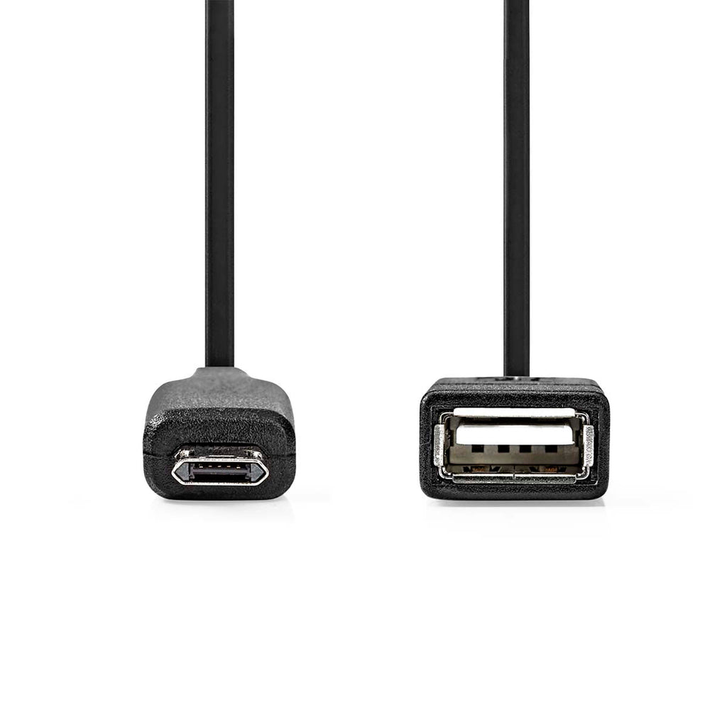 Nedis USB Mikro-B Uros | USB-a Naaras | 0.20 m