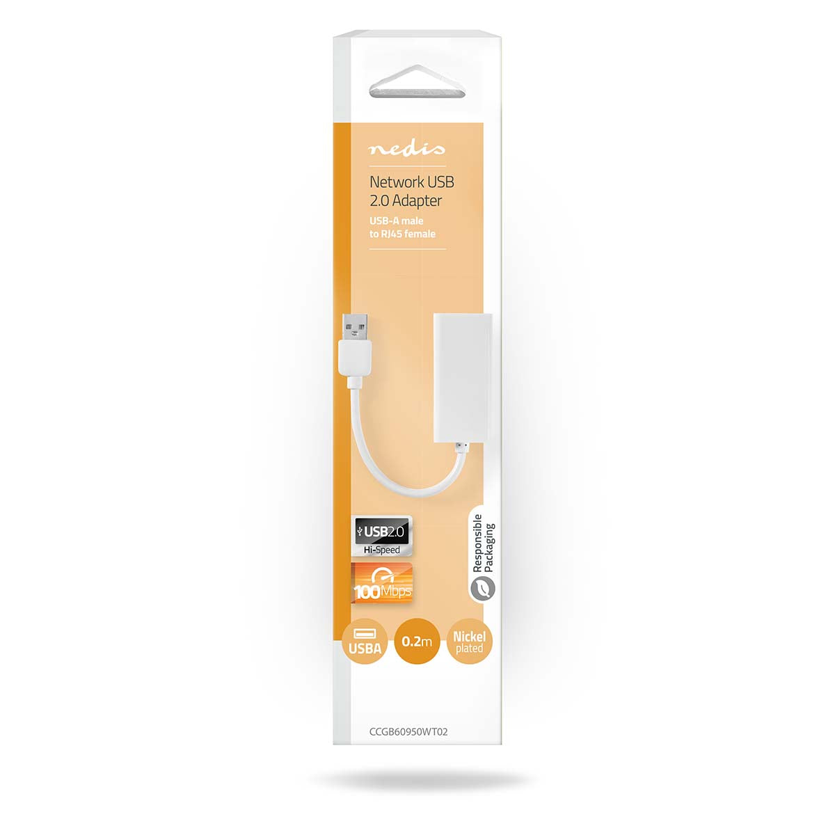 Nedis USB-verkkosovitin | usb-a - RJ45 | 0.20 m