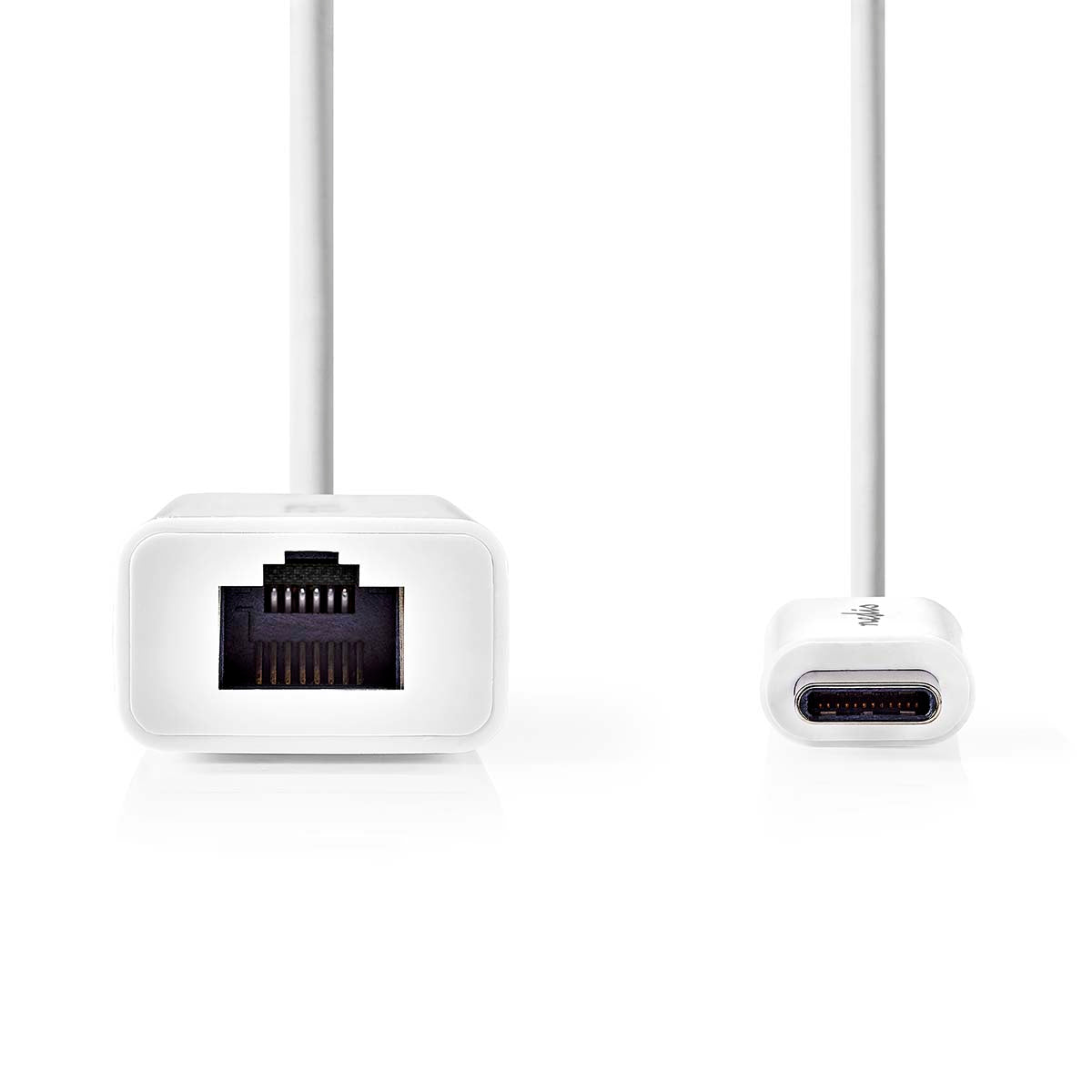 Nedis USB Type-C -Sovitinkaapeli | Type-C, Uros - RJ45 (8P8C), Naaras | 0,2 m | Valkoinen