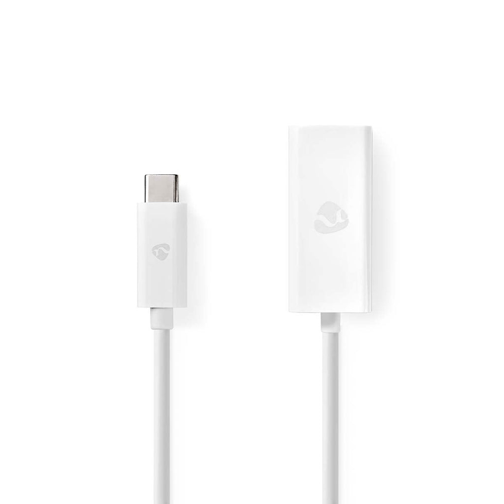 Nedis USB Type-C -Sovitinkaapeli | Type-C, Uros - RJ45 (8P8C), Naaras | 0,2 m | Valkoinen