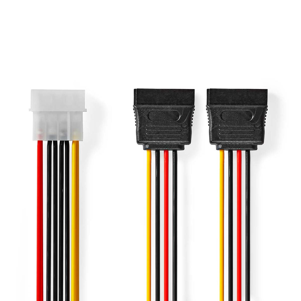 Nedis Virtakaapeli | Molex uros | 2x sata naaras | 0.15 m
