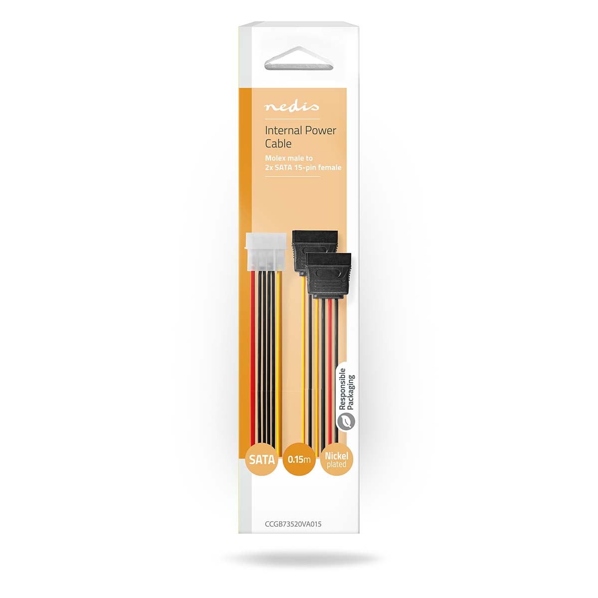 Nedis Virtakaapeli | Molex uros | 2x sata naaras | 0.15 m