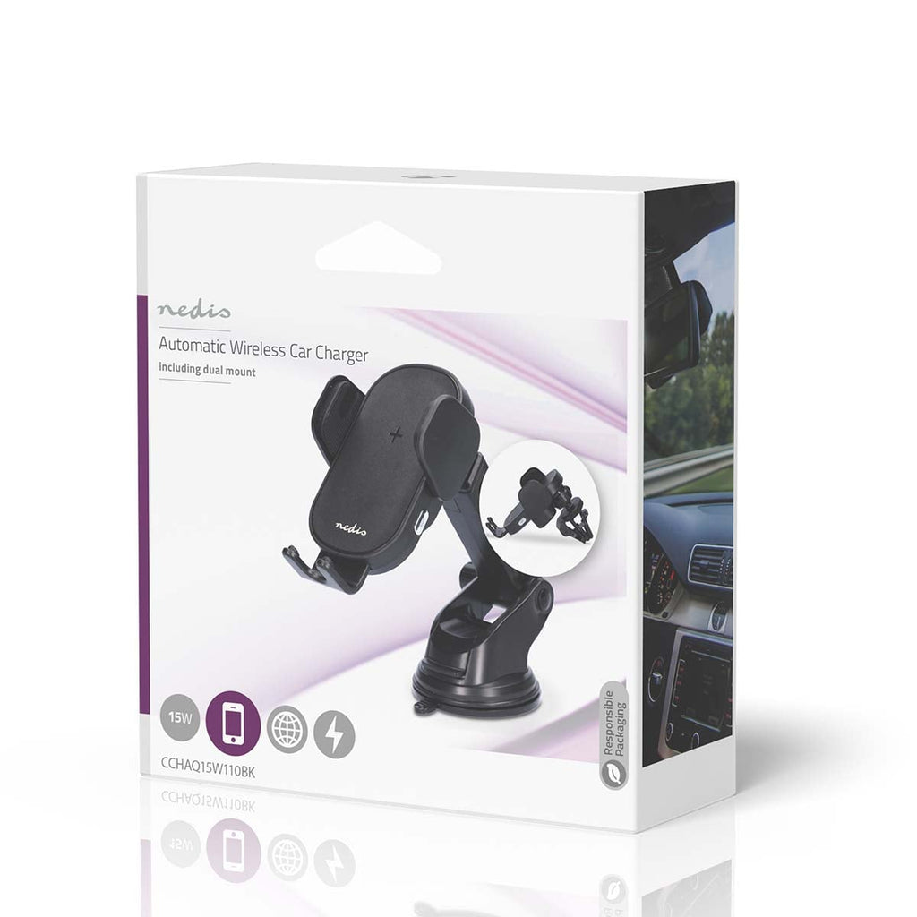Nedis Langaton Autolaturi | Qi-sertifioitu |15 w | USB Type-C™