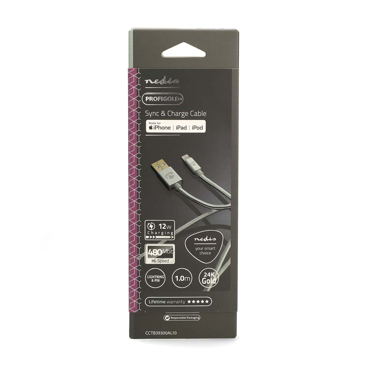 Nedis Apple Lightning 8-Pin | usb-a Uros | 1.00 m