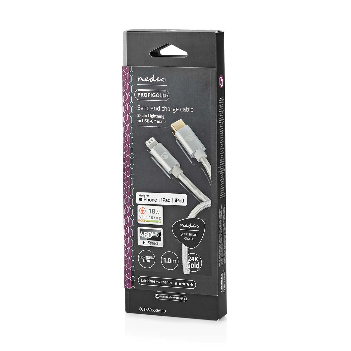 Nedis Apple Lightning 8-Pin | usb-c™ | 1.00 m